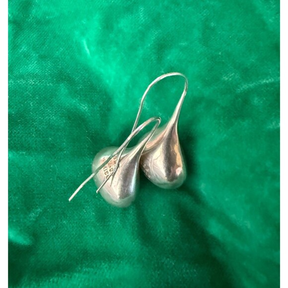 Vtg 925 Taxco Sterling Silver Mexico TH-04 Solid Drop Dangle Earrings 17 grams - Picture 3 of 3